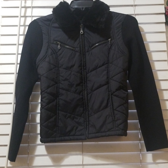 Style & Co. Sweaters - STYLE & CO📂PETITE SWEATER JACKET FUR COLLAR L